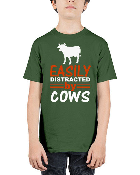 easily distracted by cows Style 4# - cow - Youth Tee Unisex