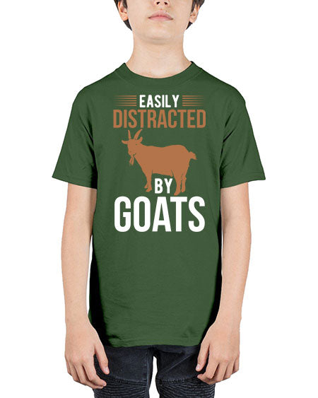 easily distracted by goats Style 5# - goat - Youth Tee Unisex