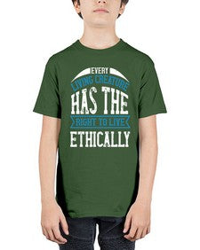 every living creature has the right to live ethically 165# - vegan - Youth Tee Unisex