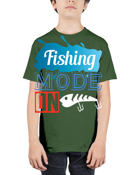 fishing mode on png 77# - shark-fish - Youth Tee Unisex