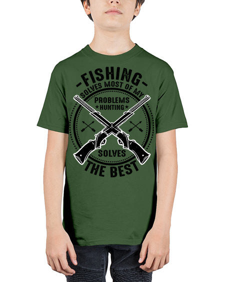 fishing solves most 74# - shark-fish - Youth Tee Unisex