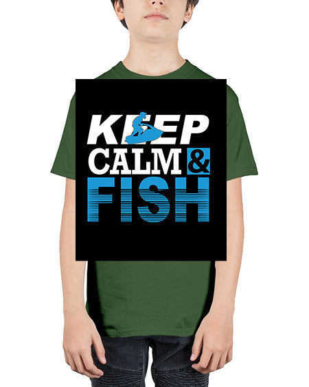 fishing with backround png 18# - shark-fish - Youth Tee Unisex