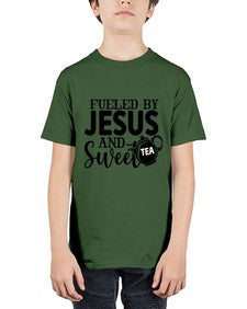 fueled by jesus and sweet tea 990# - tea - Youth Tee Unisex