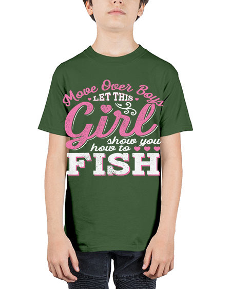 girl fishing 15# - shark-fish - Youth Tee Unisex