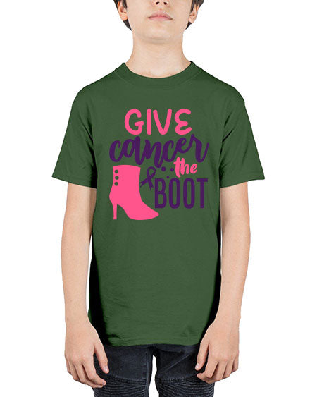 give cancer the boot Style 11# - breast cancer - Youth Tee Unisex