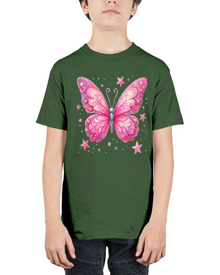 glitter butterfly 16# - butterfly - Youth Tee Unisex