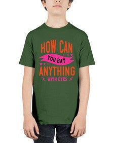 how can you eat anything with eyes 1064# - vegan - Youth Tee Unisex