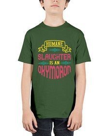 humane slaughter is an oxymoron 194# - vegan - Youth Tee Unisex