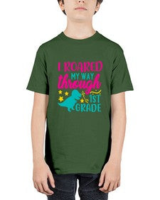 i roared my way through first grade 374# - first grade - Youth Tee Unisex