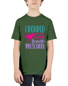 i roared my way through preschool 375# - prek headstart - Youth Tee Unisex