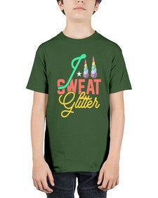i sweat glitter 190# - unicorn - Youth Tee Unisex