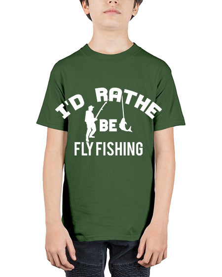 id rather be fly fishing 11# - shark-fish - Youth Tee Unisex