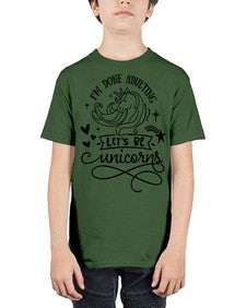 im done adulting lets be unicorns black 236# - unicorn - Youth Tee Unisex