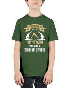 it is through your body that you realize you are a spark of divinity  343# - yoga - Youth Tee Unisex