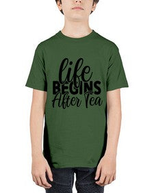life begins after tea 1297# - tea - Youth Tee Unisex