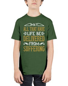 may all that have life be delivered from suffering 330# - vegan - Youth Tee Unisex