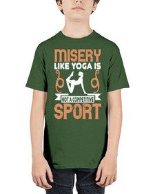 misery like yoga is not a competitive sport  425# - yoga - Youth Tee Unisex