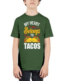 my heart belongs to tacos 1423# - tacos - Youth Tee Unisex