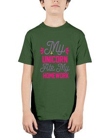 my unicorn ate my homework 324# - unicorn - Youth Tee Unisex