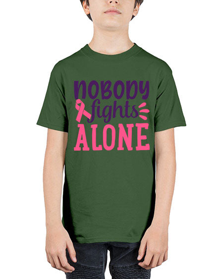 nobody fights alone Style 6# - breast cancer - Youth Tee Unisex