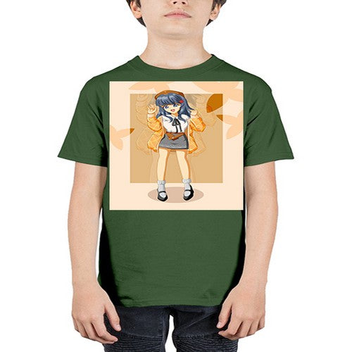 of beautiful girl with jacket 132# - anime - Youth Tee Unisex