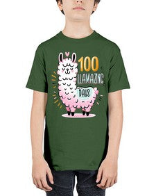 one hundredth Day of School Llama 599# - one hundred days - Youth Tee Unisex