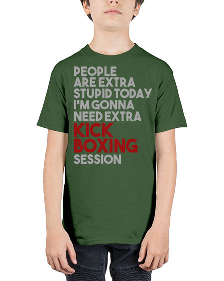 people are extra stupid today kick boxing 53# - boxing - Youth Tee Unisex