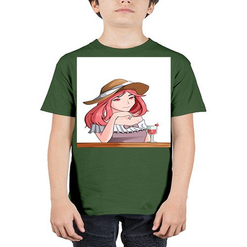 pretty woman with fresh juice in summer 37# - anime - Youth Tee Unisex