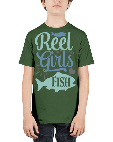 reel girls fish 92# - shark-fish - Youth Tee Unisex