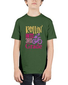 rollin into third grade 782# - third grade - Youth Tee Unisex