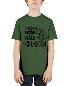 sorry i cant i have to walk black 406# - unicorn - Youth Tee Unisex
