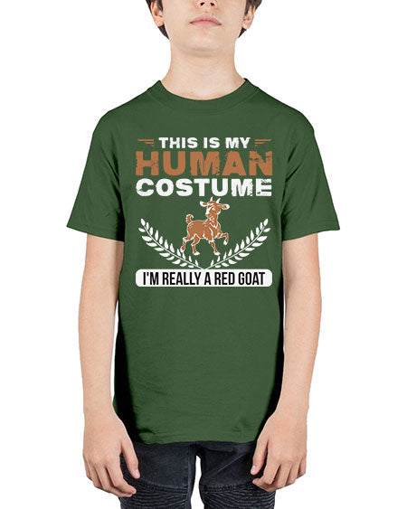 this is my human costume im really a red goat Style 1# - goat - Youth Tee Unisex