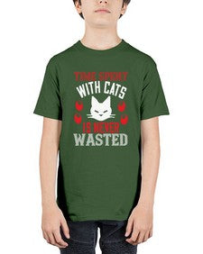 time spend with cat is never wasted Style 120# - cats - Youth Tee Unisex