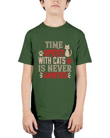 time spend with cat is never wasted Style 121# - cats - Youth Tee Unisex