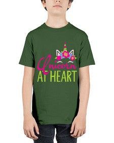 unicorn at heart 444# - unicorn - Youth Tee Unisex