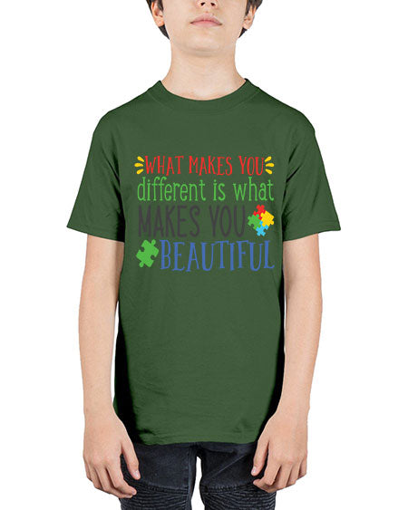 what makes you different is what makes you beautiful Style 3# - autism - Youth Tee Unisex