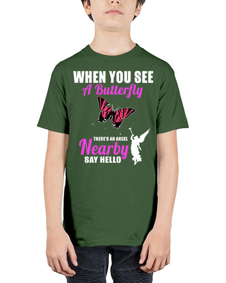 when you see a butterfly - butterfly - Youth Tee Unisex