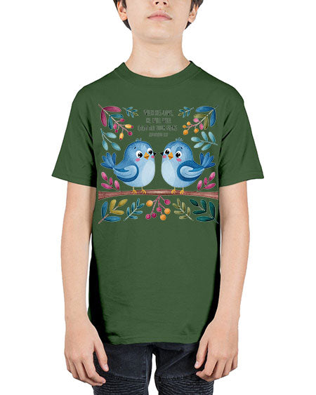 with his love, he will calm all your fears 83# - birds - Youth Tee Unisex