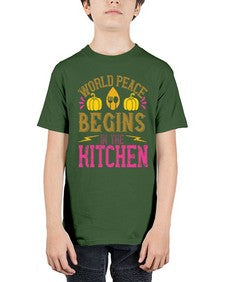 world peace begins in the kitchen 496# - vegan - Youth Tee Unisex