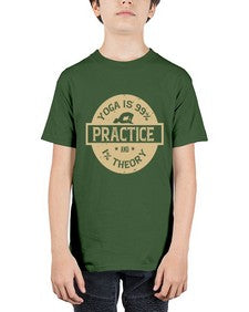 yoga is practice and theory  622# - yoga - Youth Tee Unisex