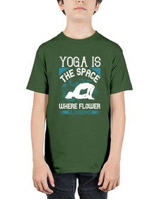 yoga is the space where flower blossoms  627# - yoga - Youth Tee Unisex