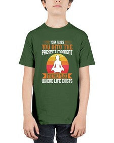 yoga takes you into the present moment the only place where life exists  644# - yoga - Youth Tee Unisex