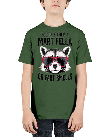 youre either a mart fella or fartsmells 69# - raccoon - Youth Tee Unisex