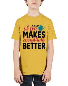 A Cup Of Tea Makes Everything Better 522# - tea - Youth Tee Unisex