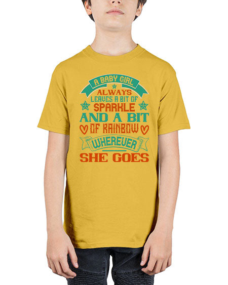 A baby girl always leaves a bit of sparkle and a bit of rainbow wherever she goes Style 255# - baby - Youth Tee Unisex