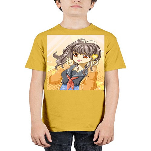 A beautiful and happy girl back to school 90# - anime - Youth Tee Unisex