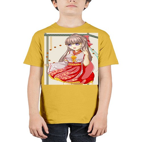 A beautiful and happy girl with kimono 104# - anime - Youth Tee Unisex