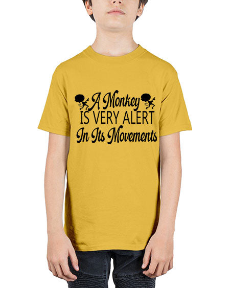 A monkey is very alert  - monkey - Youth Tee Unisex
