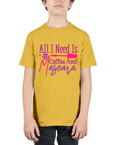 All I Need Is Coffee And Mascara Style 258# - beauty - fashion - Youth Tee Unisex