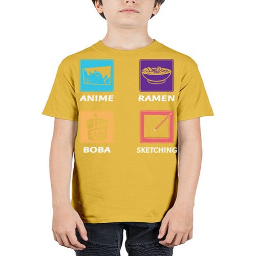 Anime Ramen Boba Sketching Anime 218# - anime - Youth Tee Unisex